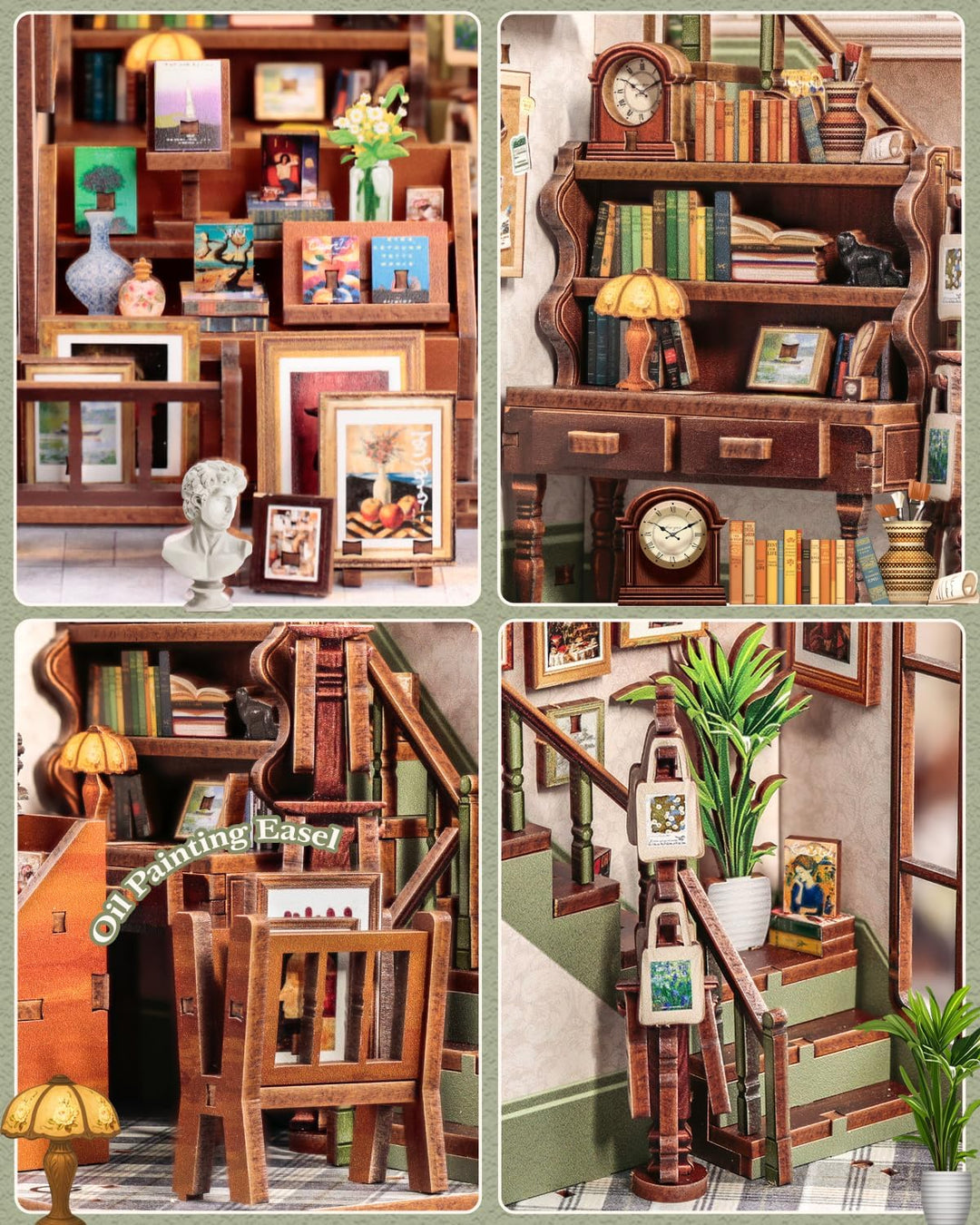 CUTEBEE Book Nook Kit - DIY Puppenhaus Bausatz zum Selberbauen, EIN Retro und künstlerisches Miniatu
