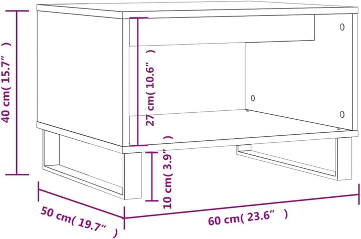 vidaXL Couchtisch Betongrau 60x50x40 cm Holzwerkstoff, Betongrau