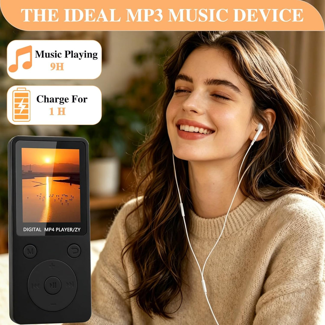 MP3 Player Bluetooth 5.3 mit 32 GB Speicher, MP3 Player mit Lautsprecher, 1,8 Zoll HiFi Music Player