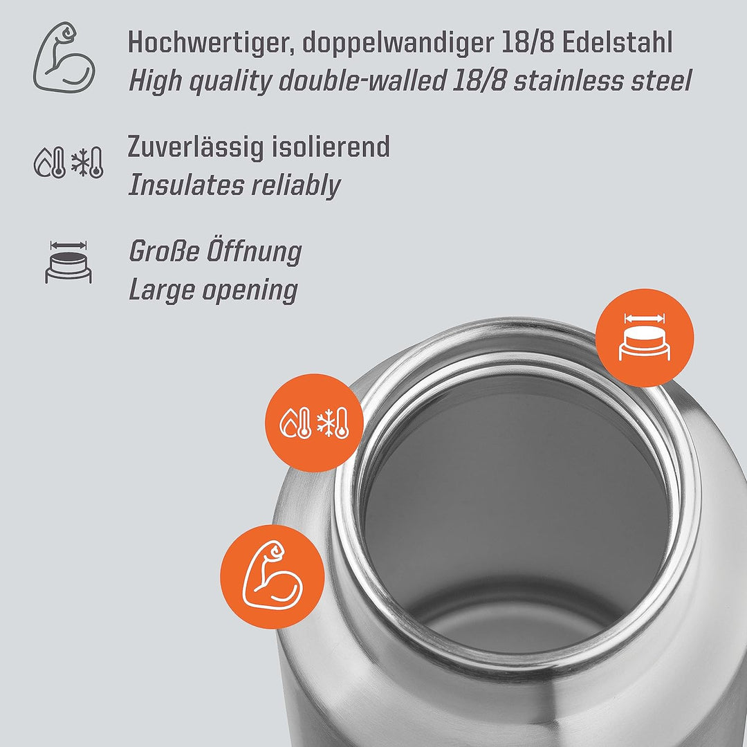 Esbit Isolierflasche Pictor | Edelstahl | BPA-Frei | Schwarz, Silber | 0,75L & mehr | Wasser, Fahrra