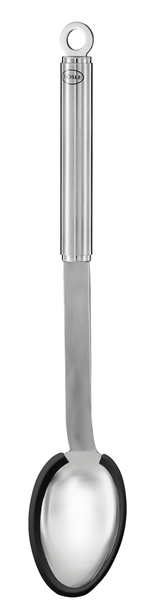 RÖSLE Giesslöffel Silikon, Hochwertiger Saucenlöffel mit Silikonrand und Rundgriff, Edelstahl 18/10,