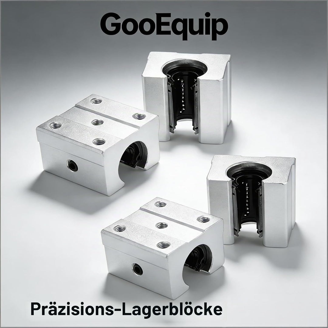 Linearführung SBR20 1500mm 2 x Linearschienen und 4 x Lagerblöcke mit SBR20 Schienenstopper, Linears