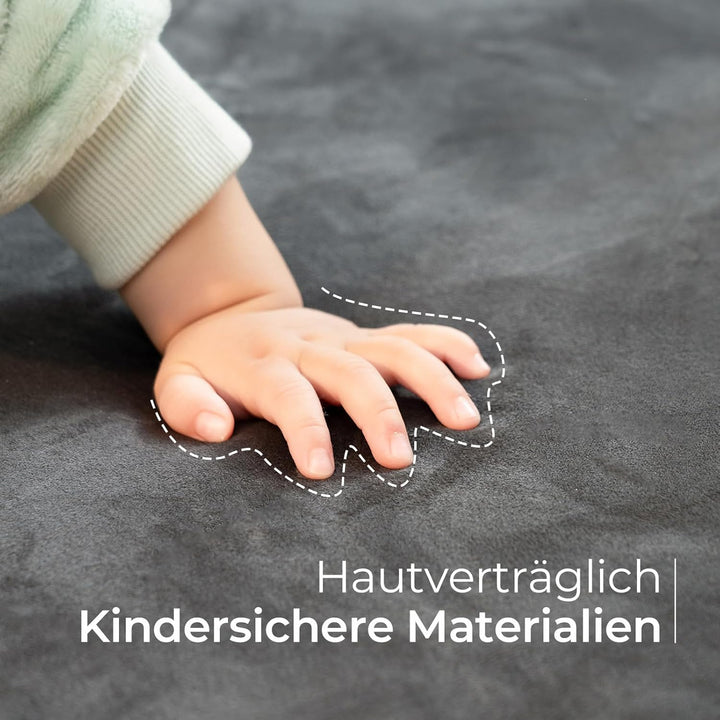 Krabbelmatte Baby,127x127x3cm Dicke Schaum Matte Weich Gepolstert Spielmatte Baby,Krabbeldecke mit W