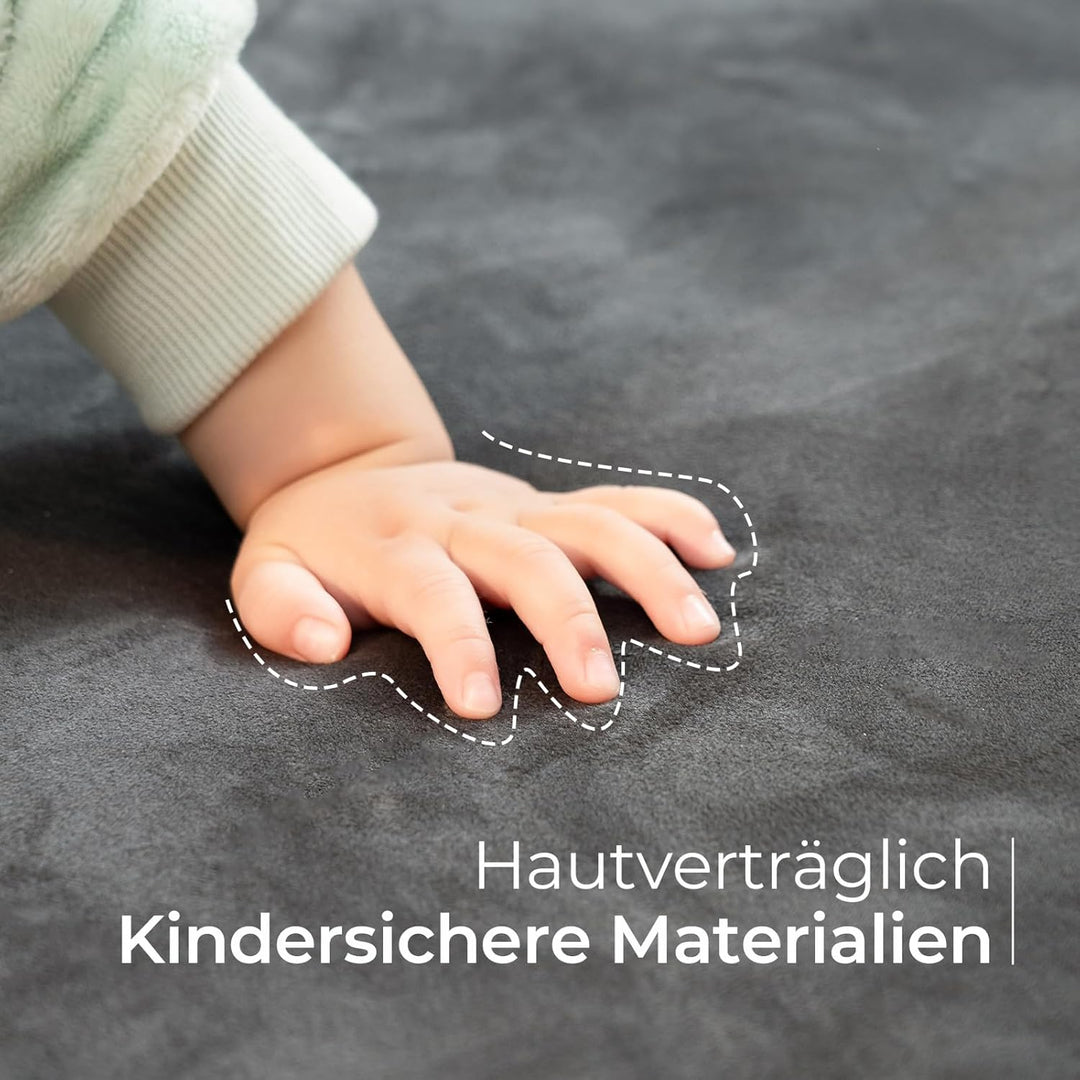Krabbelmatte Baby,150x180x3cm Dicke Schaum Matte Weich Gepolstert Spielmatte Baby,Krabbeldecke mit W