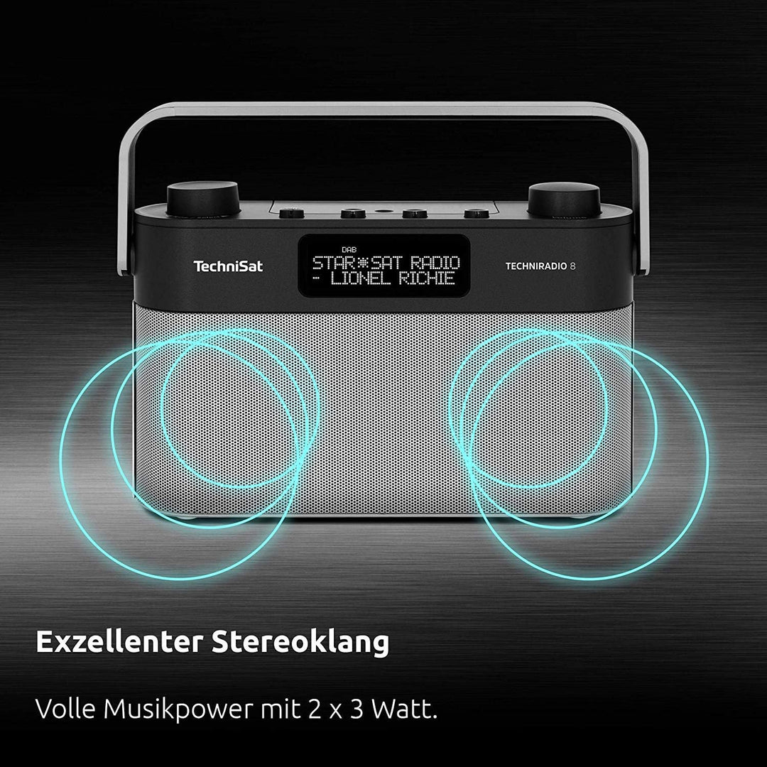 TechniSat TECHNIRADIO 8 - Portables Digitalradio mit Tragegriff (DAB+, UKW, Stereo, Sprachansagen, R