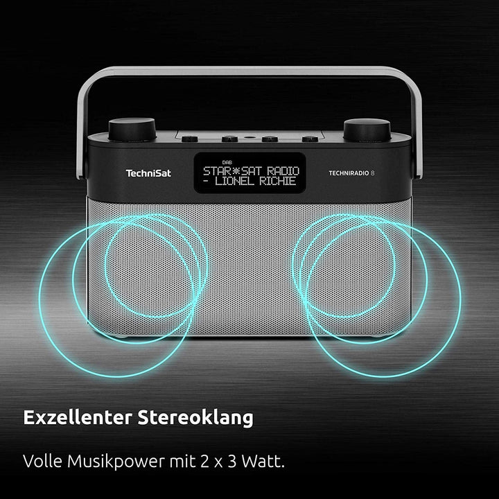 TechniSat TECHNIRADIO 8 - Portables Digitalradio mit Tragegriff (DAB+, UKW, Stereo, Sprachansagen, R
