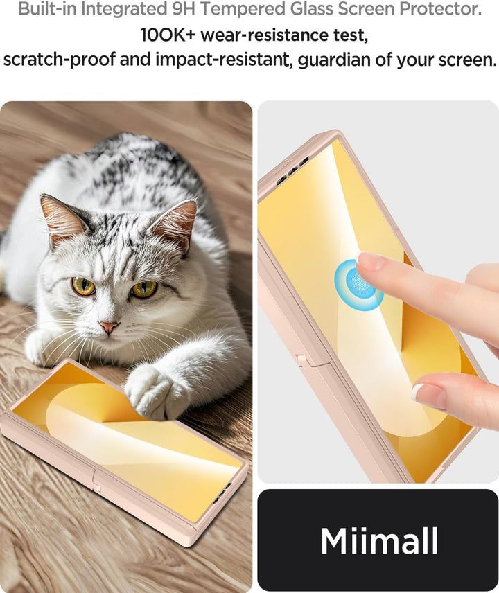 Miimall Kompatibel mit Samsung Galaxy Z Fold 6 Hülle mit Scharnierschutz+Ständer+Displayschutz, [rut
