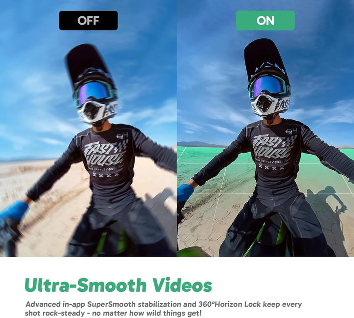AKASO 360° Action Cam Creator-Set - 5.7K 72MP 360 Grad Actionkamera mit 128GB Speicherkarte Duale 1/