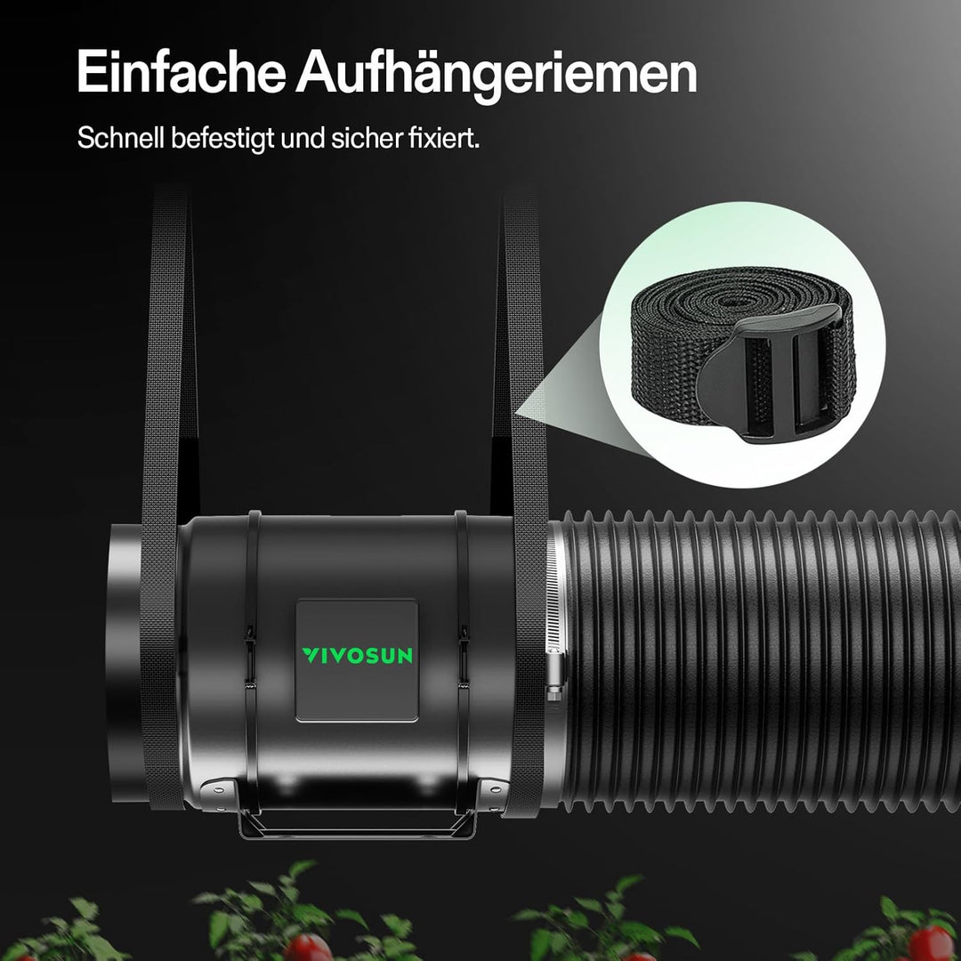 VIVOSUN Abluftset PRO G8 Kit 200mm, AeroZesh G8 Inline-Rohrventilator mit GrowHub E42A+ Temp- und Fe