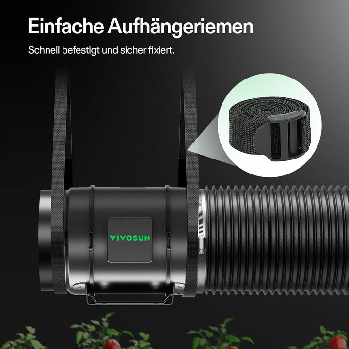 VIVOSUN Abluftset PRO G8 Kit 200mm, AeroZesh G8 Inline-Rohrventilator mit GrowHub E42A+ Temp- und Fe