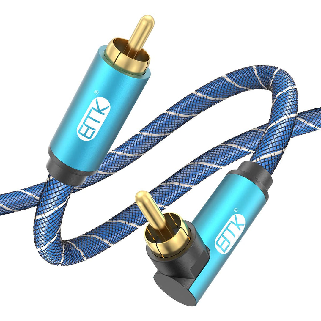 EMK Winkel Cinch Kabel 90 Grad Koaxial Audiokabel Rechtwinklig Subwoofer Kabel Audio Cinch kabel Win