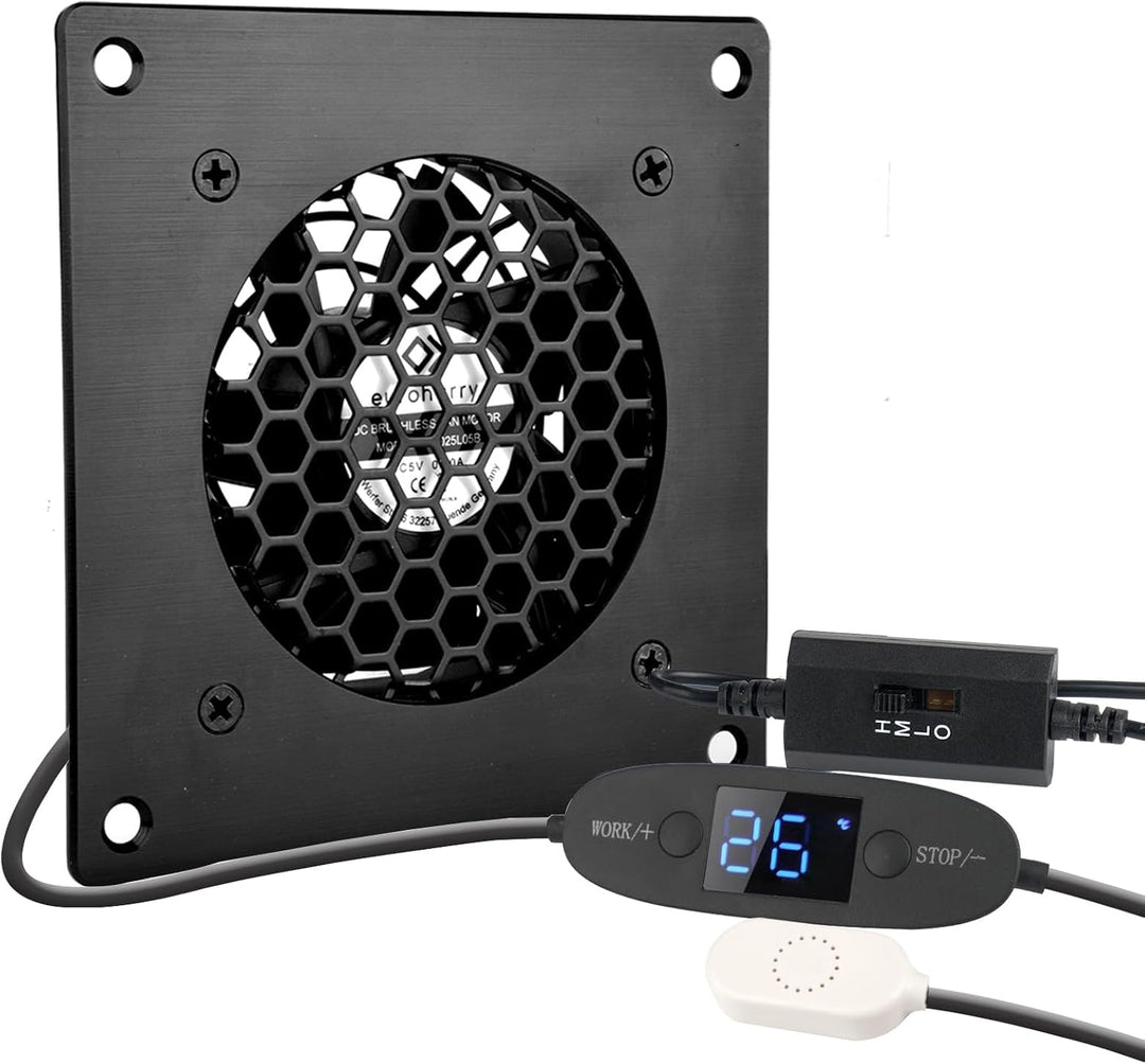 euroharry 80mm Digitalanzeige temperaturgesteuertes leises Lüftersystem, 1x Temperaturgesteuertes +1