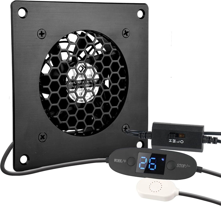 euroharry 80mm Digitalanzeige temperaturgesteuertes leises Lüftersystem, 1x Temperaturgesteuertes +1