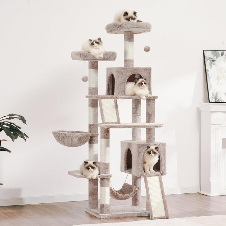 Kratzbaum, Katzenbaum für Innenbereich, 180cm Katzenkratzbaum mit grosse ausgewachsene Katzen, 2 Kra