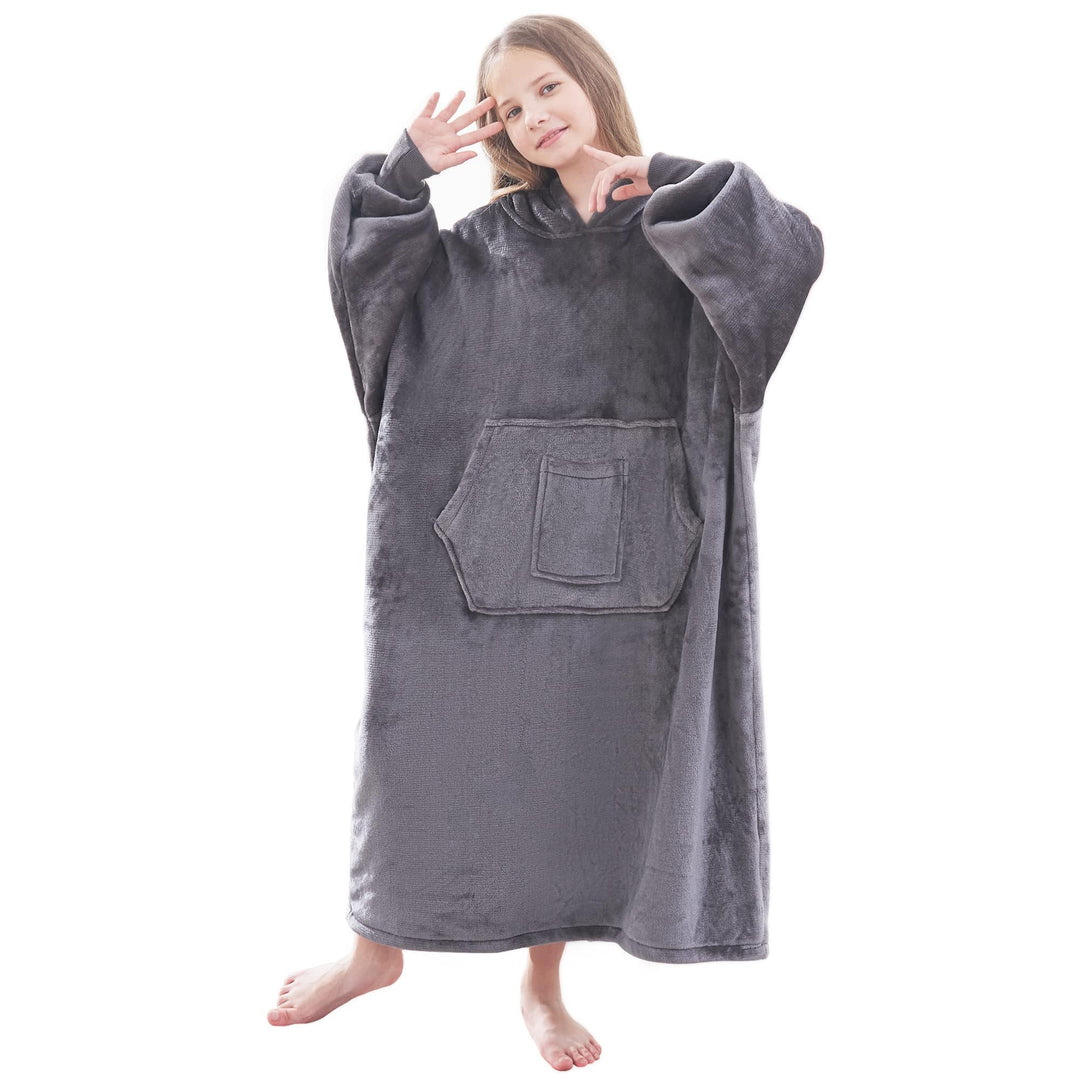 FUSSEDA Übergrosse Tragbare Decke Sweatshirt, Super Dicke Warme Sherpa Fleece Kuscheldecke Hoodie mi