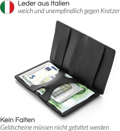 Jaimie Jacobs Flapstar AirTag-Edition mit Münzfach Magischer Geldbeutel Leder RFID-Schutz Herren (Sc