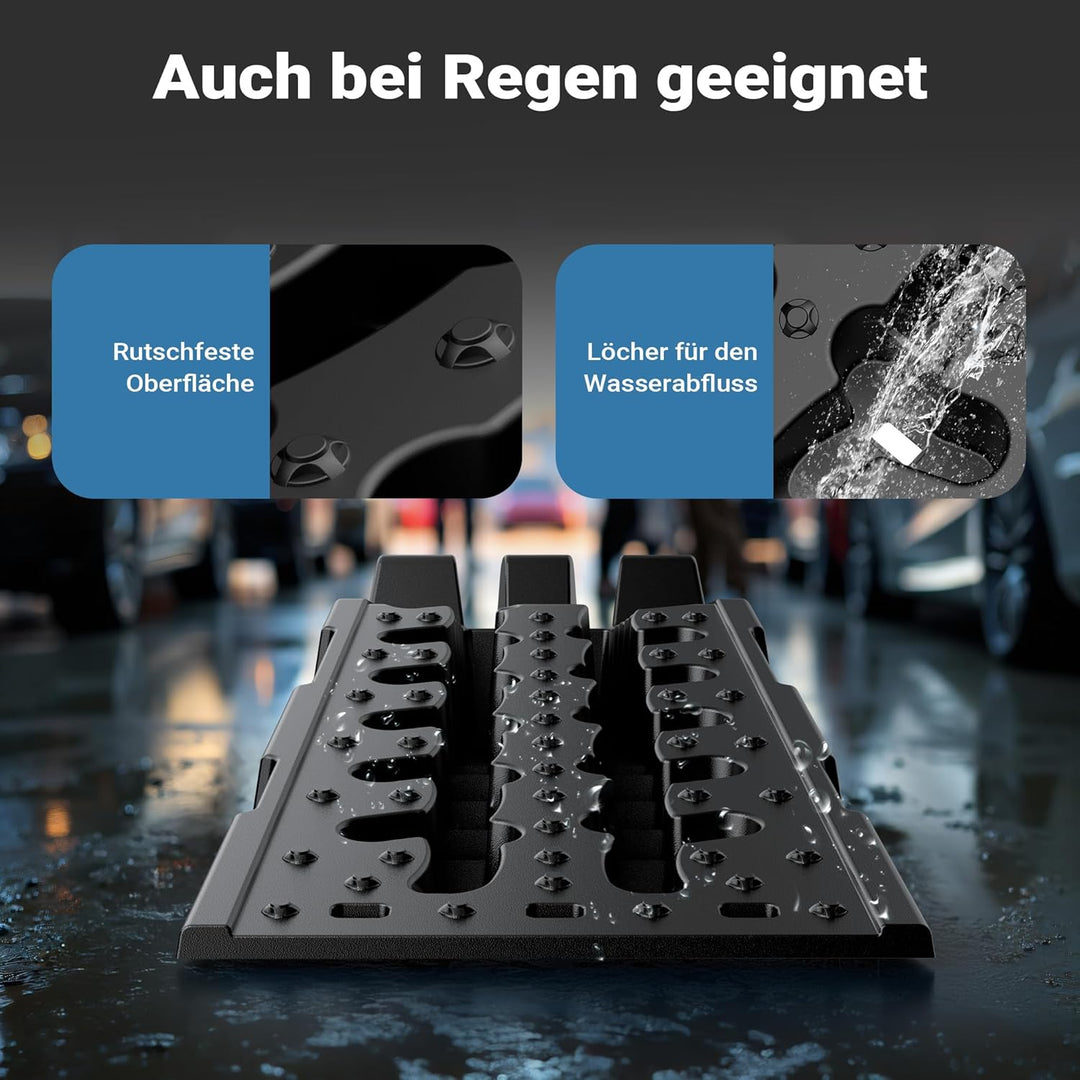 XPOtool Auffahrrampe 2er Set Schwerlast Autorampen bis 5 Tonnen aus Kunststoff für PKW und Fahrzeuge