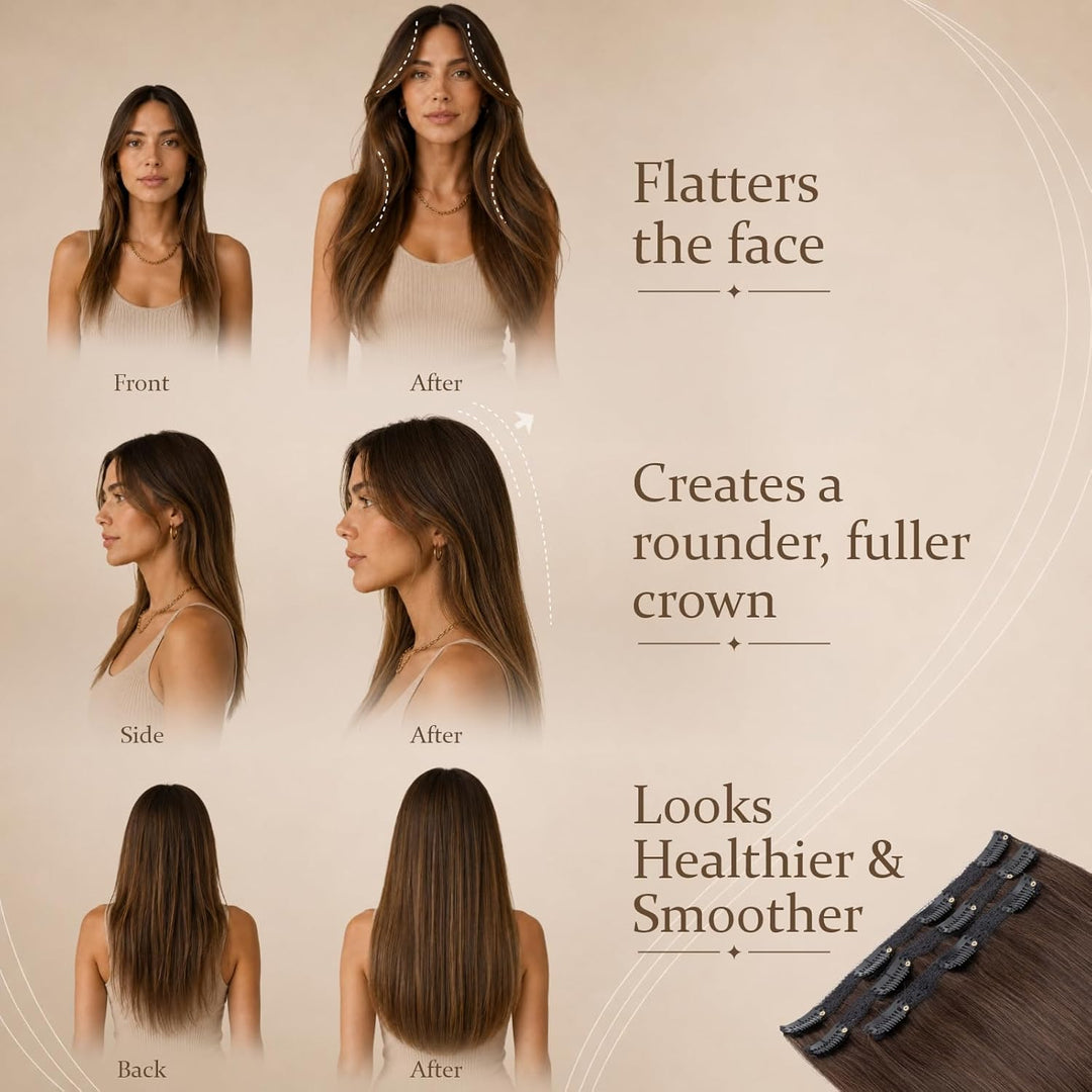 Rich Choices Clip in Extensions Echthaar Extensions Clip in Haarverlängerung Echthaar Remy Human Hai
