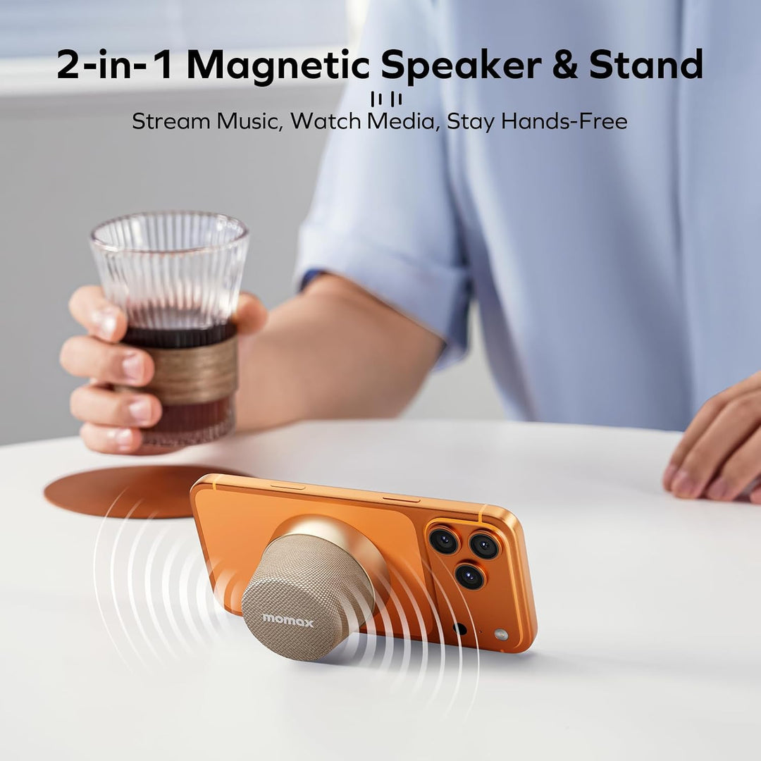 MOMAX Magnetisch Tragbarer Wireless Lautsprecher Speaker, IPX6 Wasserdicht Mini Musikbox,Verbesserte