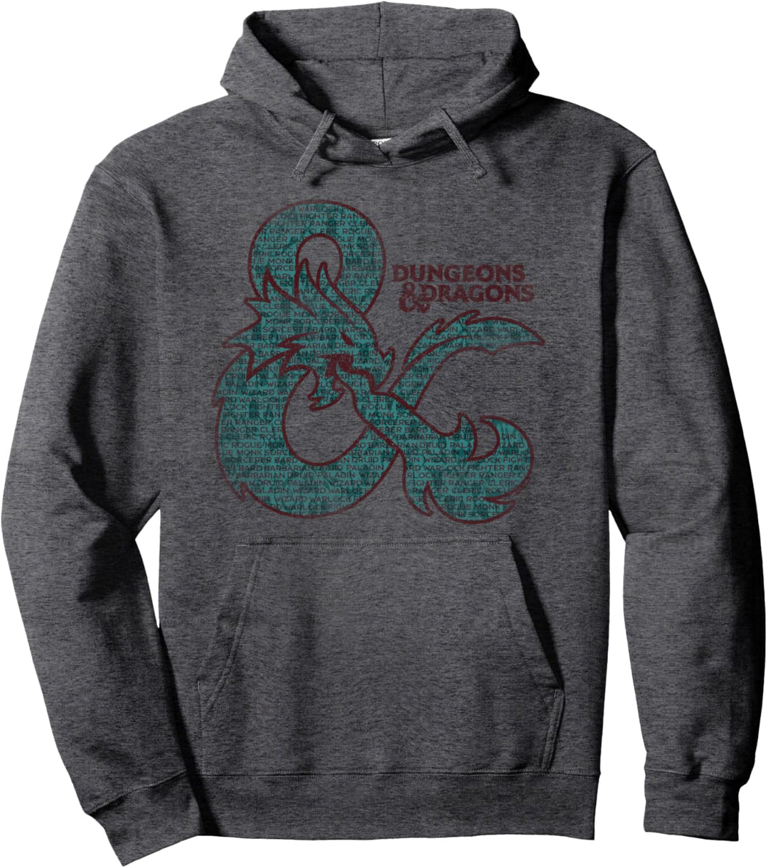 Dungeons & Dragons Classes in an Ampersand Logo Pullover Hoodie