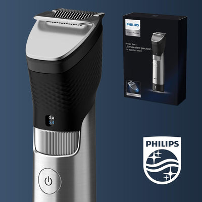 Philips Barttrimmer Series 9000 mit SteelPrecision-Technologie inkl. Bartkammaufsatz und Reiseettui