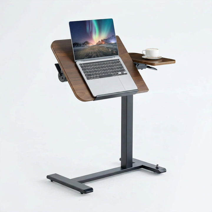 MUSSO AnyDesk-D5 Mobiler Steh-Sitz-Schreibtisch, höhenverstellbar 68-108cm, Laptoptisch mit Gasdruck