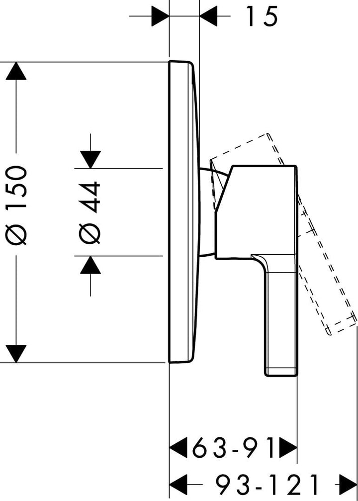 hansgrohe Metris S Unterputz Duscharmatur, für 1 Funktion, Chrom Dusche, Dusche