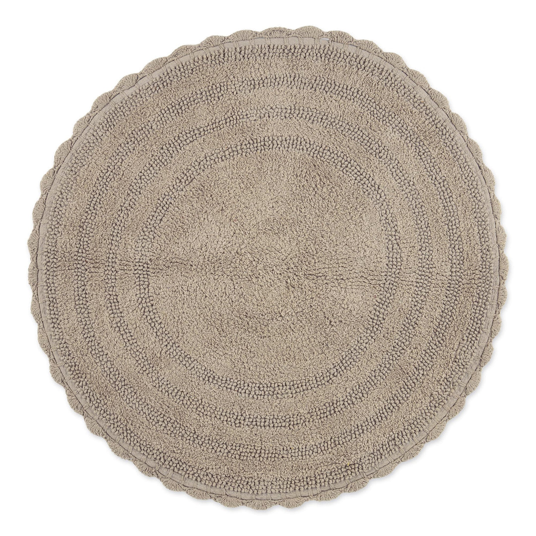 DII Crochet Collection Wende-Badematte, rund, 69,8 cm Durchmesser, Stein Round, 27.5" Diameter Stein