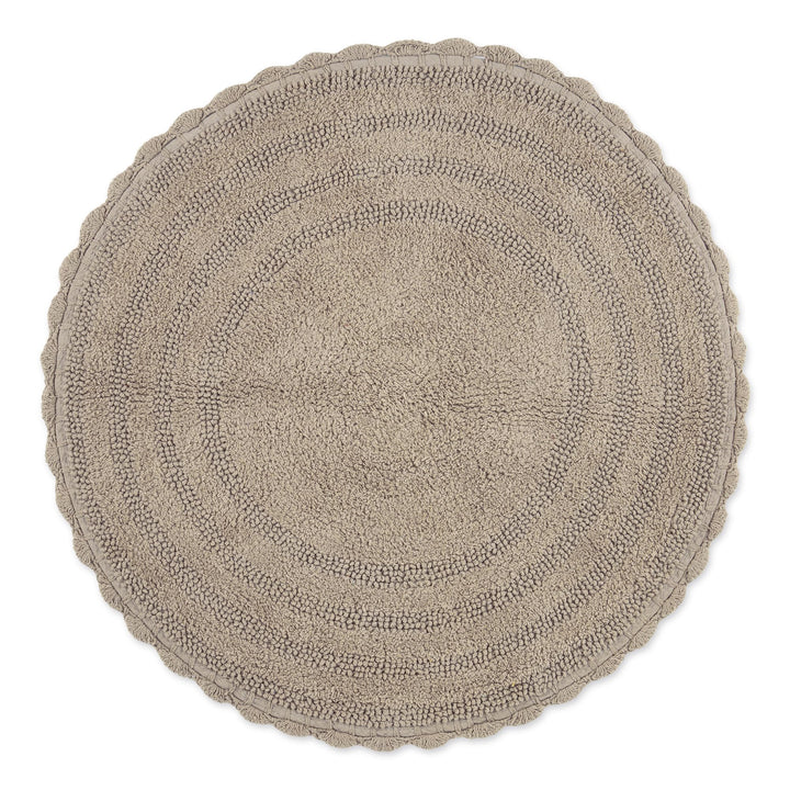 DII Crochet Collection Wende-Badematte, rund, 69,8 cm Durchmesser, Stein Round, 27.5" Diameter Stein