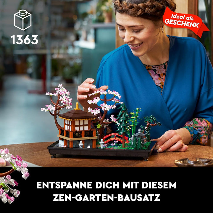 LEGO Icons Garten der Stille, Botanical Zen-Garten-Set für Erwachsene mit Lotusblumen & Icons Bonsai