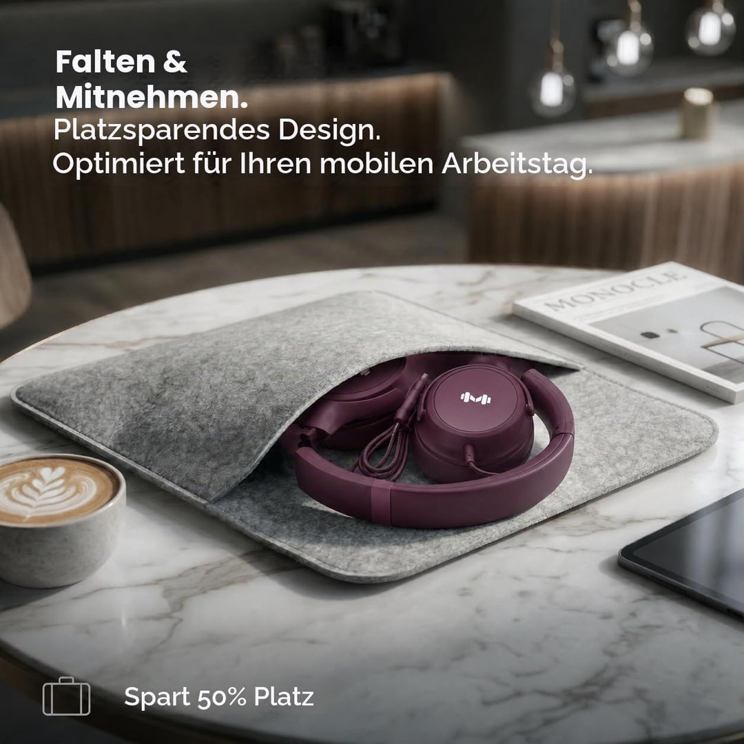 Kabel-Over-Ear-Kopfhörer, Mikro, 3,5 mm, USB-C-Adapter, Rot, Rot