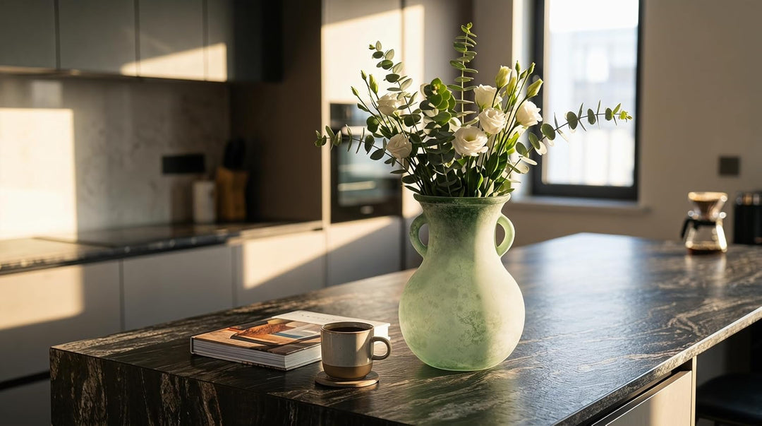 ZHIPINHUI Antike Vase, Glasvase mit Doppelohren, römischer Kunststil des frühen Mittelalters, einzig