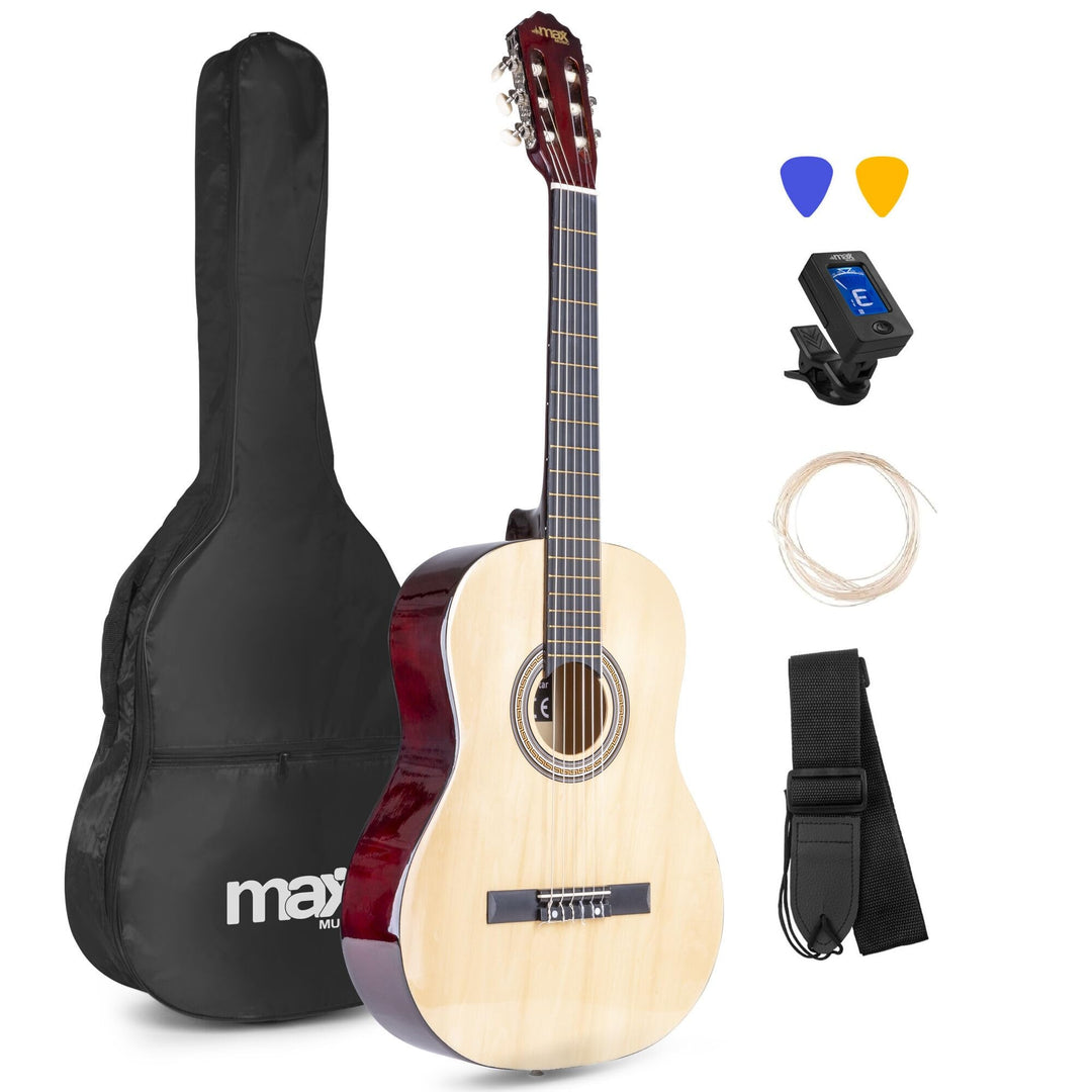 MAX SoloArt - 4/4 Akustik Gitarre für Anfänger Einsteiger Erwachsene - Akustikgitarre inkl. Tasche,