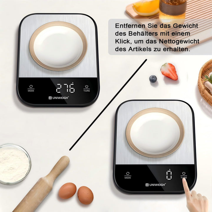 UNIWEIGH Lebensmittelwaage für die Küche,Digitalwaage Gramm und Unzen für Lebensmittelgewicht,Backen