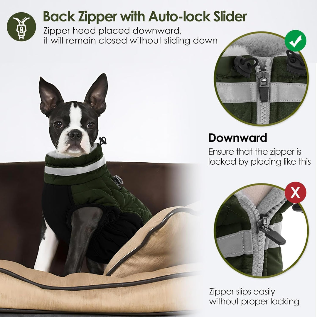AOFITEE Extra Grosser Hundemantel, Warme Wasserdichter & Winddichter Hundejacke mit Bauchschutz, Rol