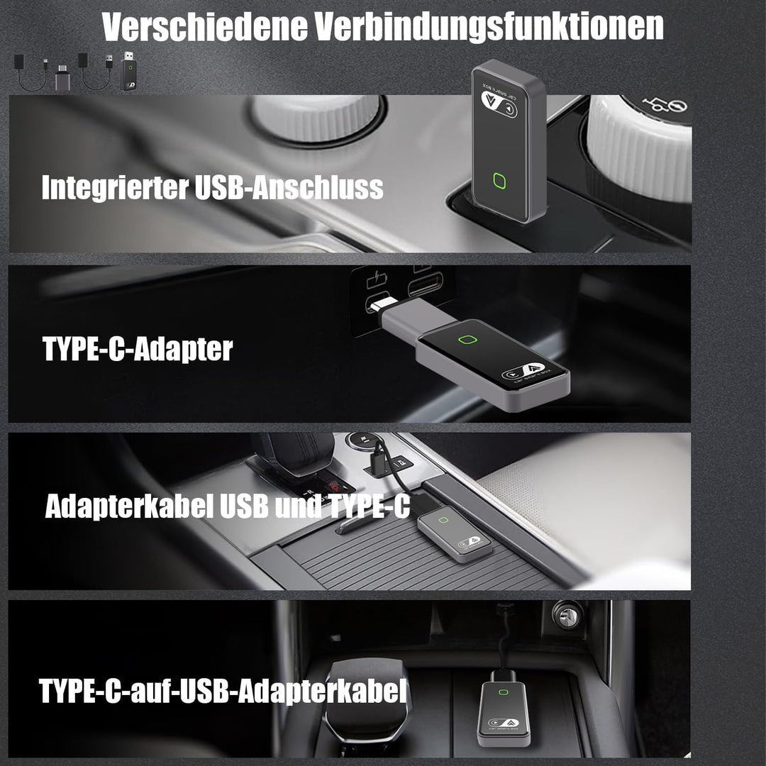 2026 Wireless Android Auto und Carplay Wireless Adapter, 2 in 1 Konvertieren Wired Android Auto/Carp