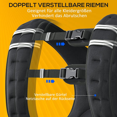 HOMCOM Gewichtsweste Weight Vest verstellbar für Gewicht Tranning Krafttrainning Mann/Frau Oxford-Ge