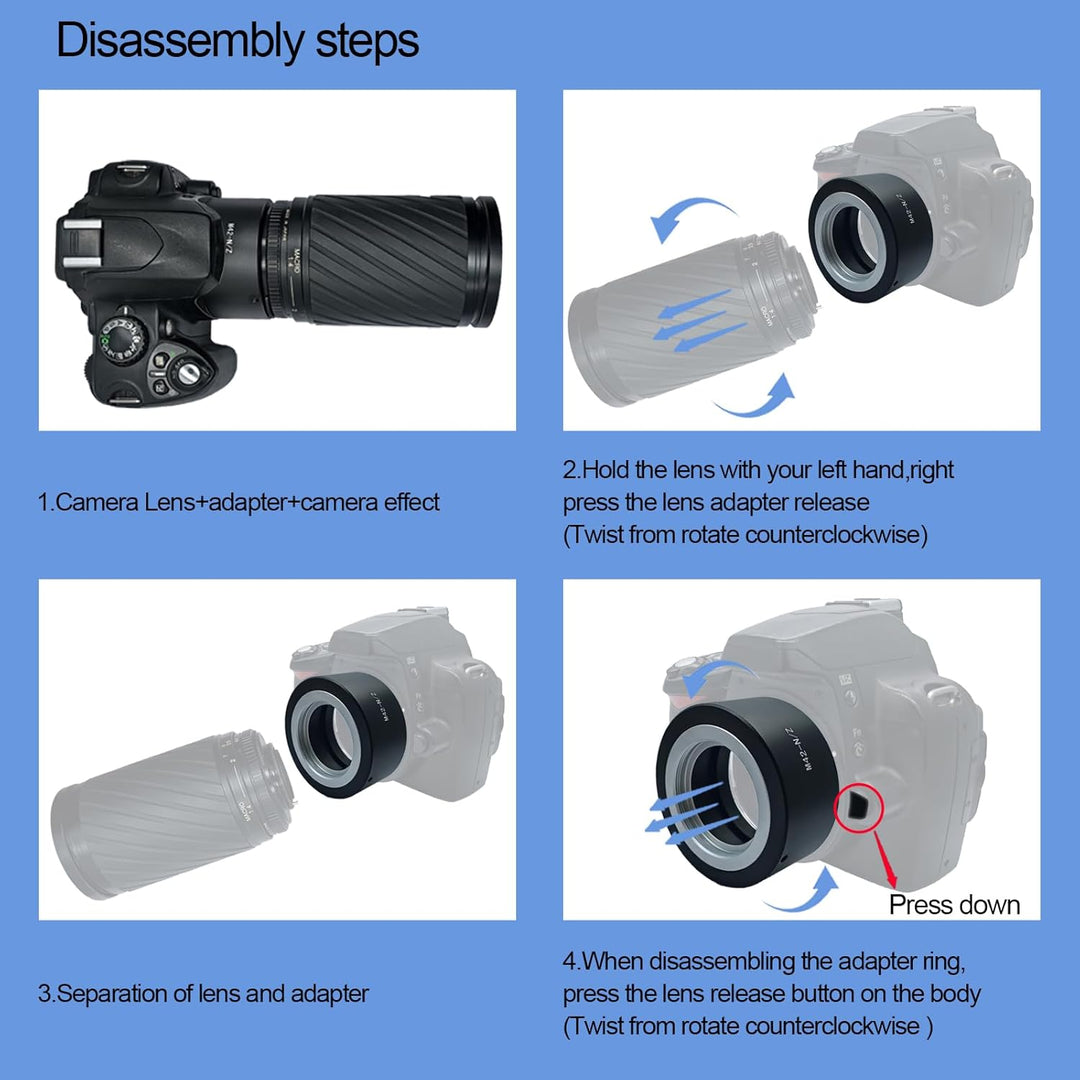 M42-Nik Z Objektivadapter Adapterring,für M42 (42x1mm) Schraubbefestigung Objektiv Kompatibel für Ni