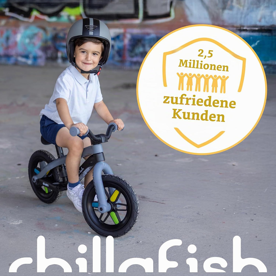 Chillafish BMXIE Laufrad, 12 Zoll Kinderlaufrad mit Bremse, Leuchträdern, als Motorrad Version oder