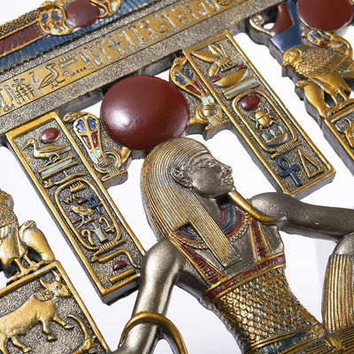 Lachineuse - Ägyptisches Wandbild 26,5 x 23,5 cm – ägyptischer Rahmen mit Pharaonen & Hieroglyphen –