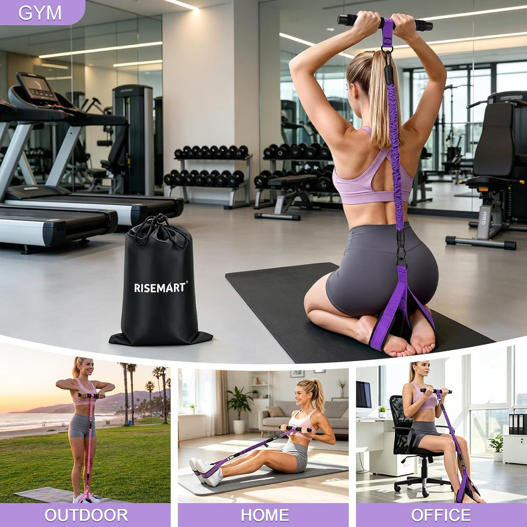 Multifunktionales Zugseil für Fitness, Abnehmen, Workout, Yoga Violett, Violett