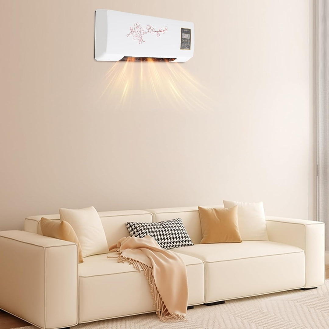Heizlüfter Wandmontage Klimaanlage Heizung Wandheizung Elektrisch Heizung mit Fernbedienung, 2000W,