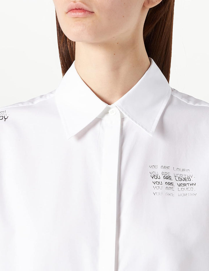 HUGO Damen Evey Bluse 46 White100, 46 White100