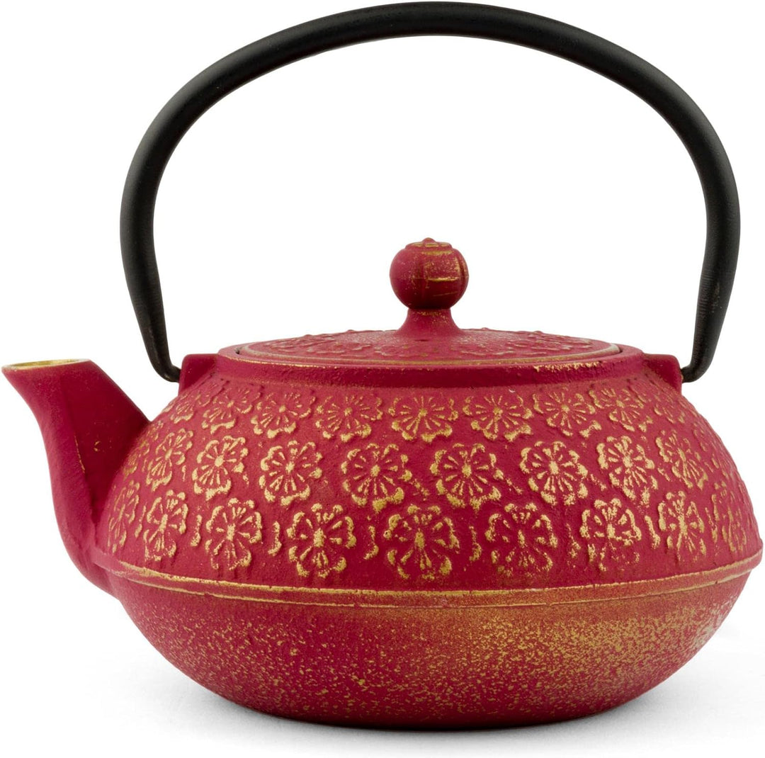 Bredemeijer Gusseisen Tee Set 0.6 Liter Teekanne mit Stövchen &amp; 2 Guss-Tassen (Becher) &amp; Edelstahl T