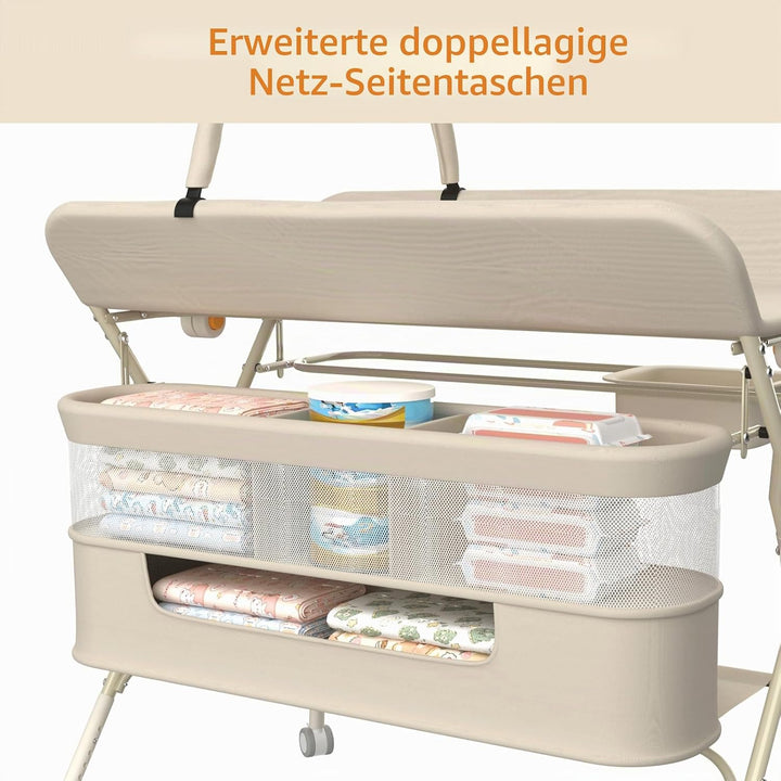 OHMG Wickeltisch für Babys,tragbarer klappbarer Wickeltisch mit Rollen,Mobile wickeltisch klappbar,w