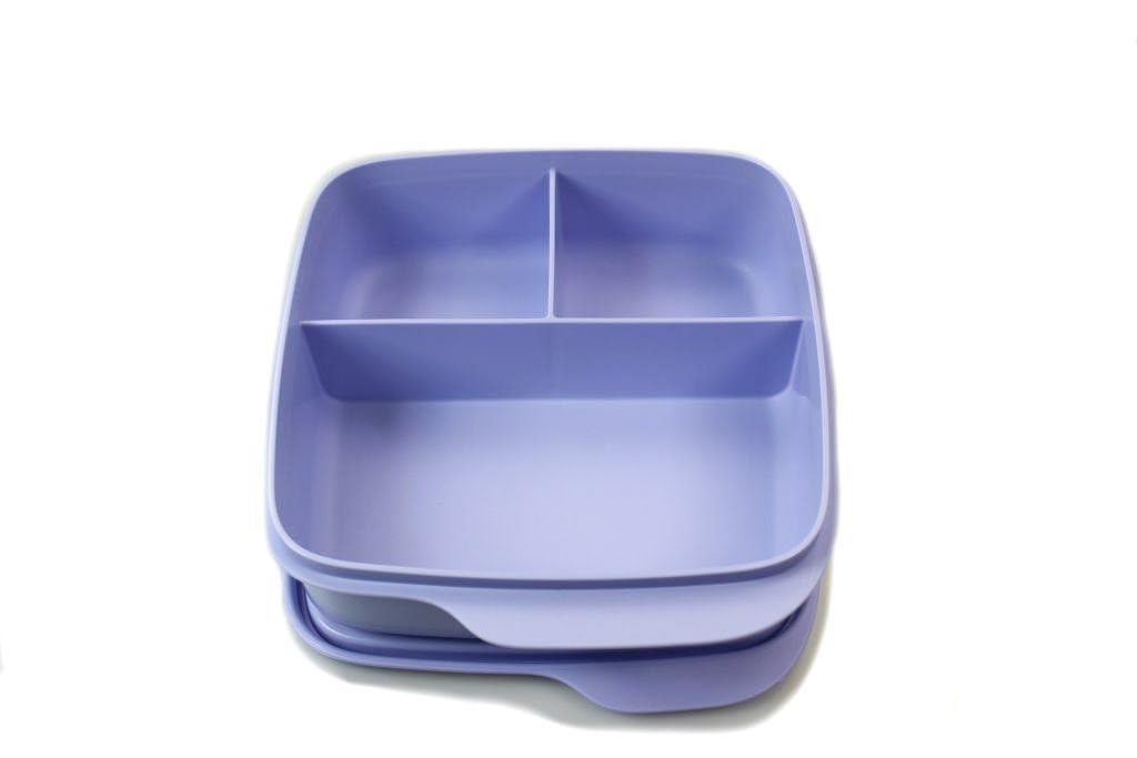Tupperware to Go Lunchbox Clevere Pause 550 ml 550ml Brotdose mit Trennwand Eco+ Schule hellblau Hel
