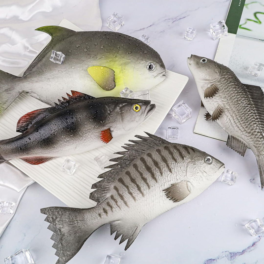 4 Stück Künstliche Fische Realistische Kunststoff Fisch Deko Simulation Lebensmittel Modell Lebensec
