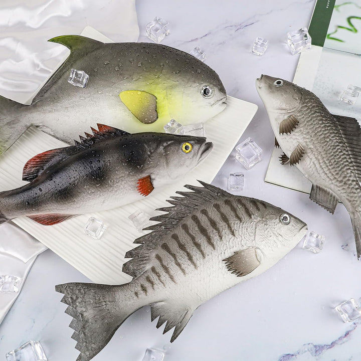 4 Stück Künstliche Fische Realistische Kunststoff Fisch Deko Simulation Lebensmittel Modell Lebensec
