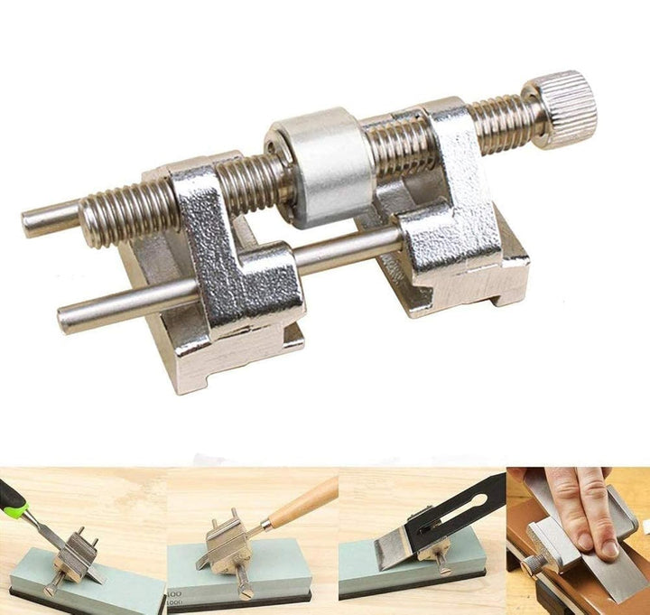 Powertool Kantenschärfer, Winkelschärfer, Klemmwinkel, Honführung mit Edelstahl-Rolle für Holzmeisse