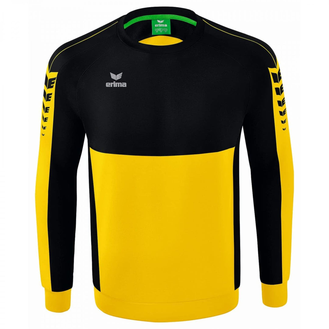 Erima Unisex Kinder Casual Six Wings Sweatshirt 152 Gelb/Schwarz, 152 Gelb/Schwarz